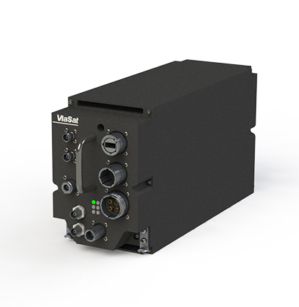 Dark gray Viasat CBM-400 1/2 ATR chassis with a white Viasat logo