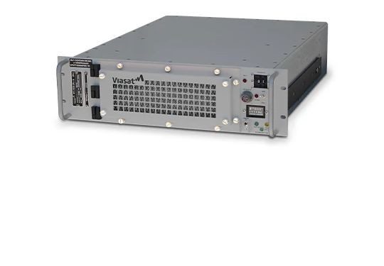 Product image of the light gray RT-1830 with a blue Viasat logo