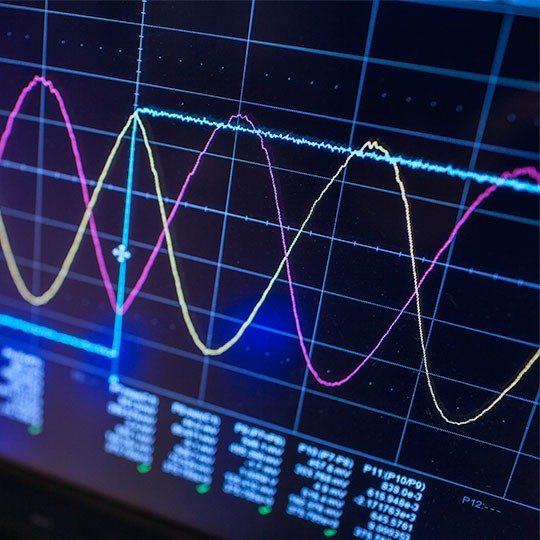 Image of lightwaves going across a computer screen